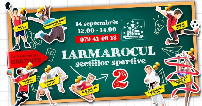 Academia Sportului invită copiii la cea de-a doua ediție a Iarmarocului secțiilor sportive