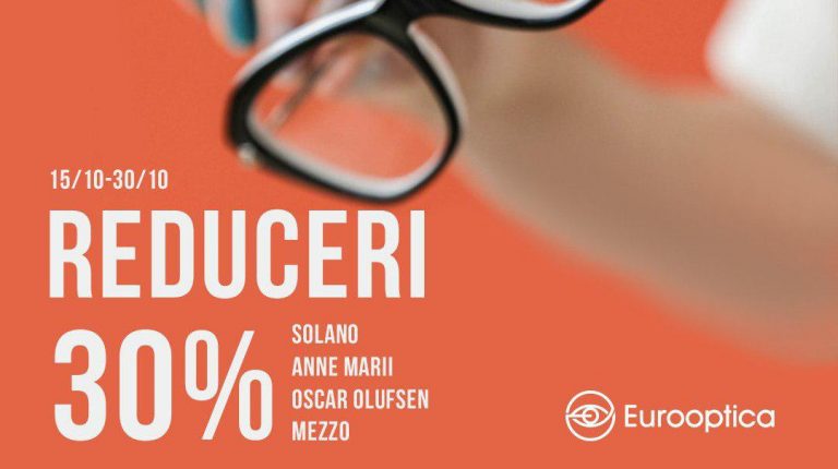 Вторая половина октября — период скидок -30% на оправы для очков в салоне Eurooptica